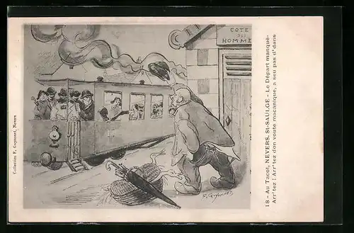 Künstler-AK Saint-Saulge, le Départ manque