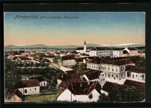 AK Fürstenfeld, Panoramablick aus der Vogelschau