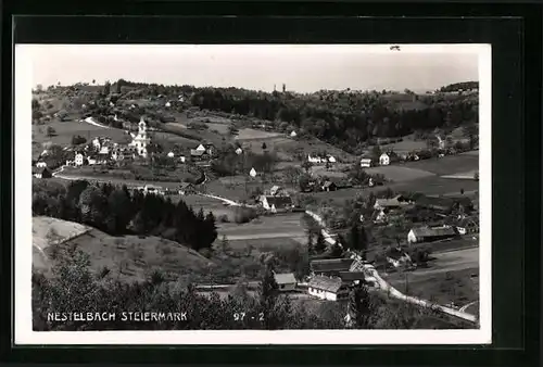 AK Nestelbach, Totale vom Berg gesehen