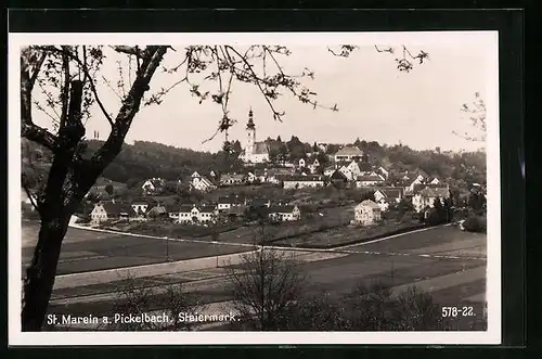 AK St. Marein am Pickelbach, Panoramablick auf den Ort