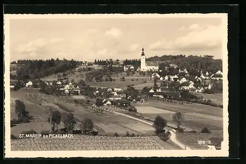 AK St. Marein am Pickelbach, Panoramablick auf den Ort
