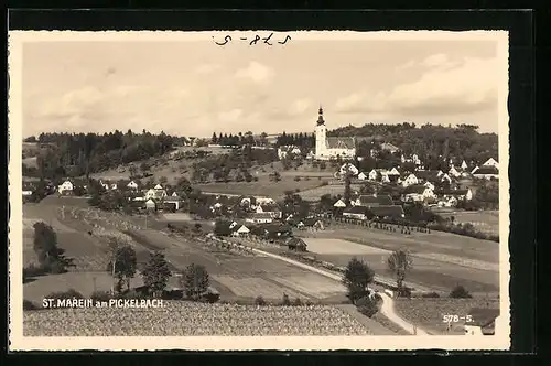 AK St. Marein am Pickelbach, Panoramablick auf den Ort