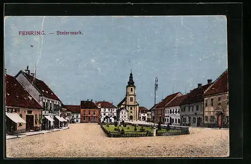 AK Fehring, Hauptplatz, Gesamtansicht