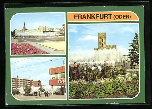 AK Frankfurt / Oder, Zentraler Platz, Karl-Marx-Strasse, an den Wasserspielen