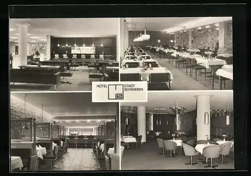 AK Schwerin, Hotel Stadt Schwerin, Innenansichten