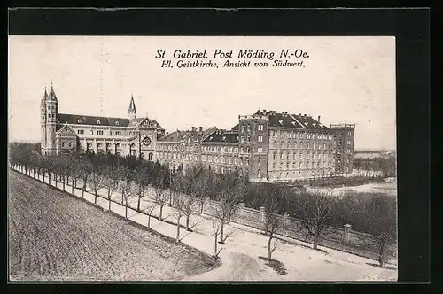 AK St. Gabriel, Hl. Geistkirche, Ansicht von Südwest