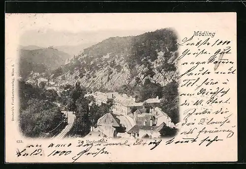 AK Mödling, Panorama mit Vorderbrühl