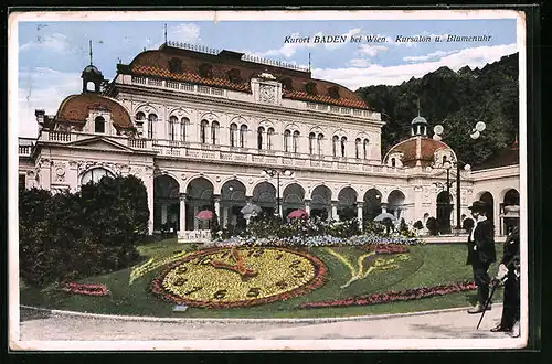 AK Baden, Kursalon und Blumenuhr