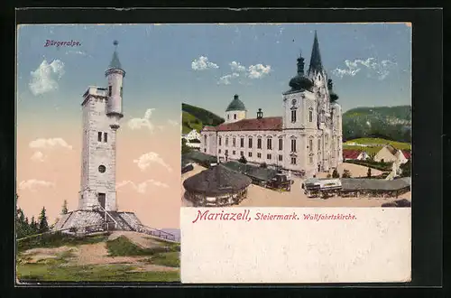 AK Mariazell, Bürgeralpe und Wallfahrtskirche