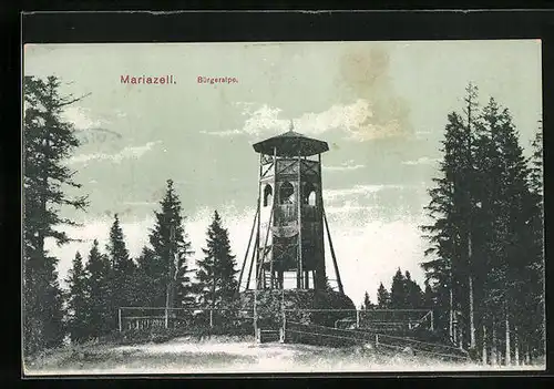 AK Mariazell, Blick zur Bürgeralpe