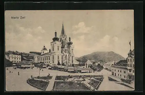 AK Mariazell, Blick zur Kirche