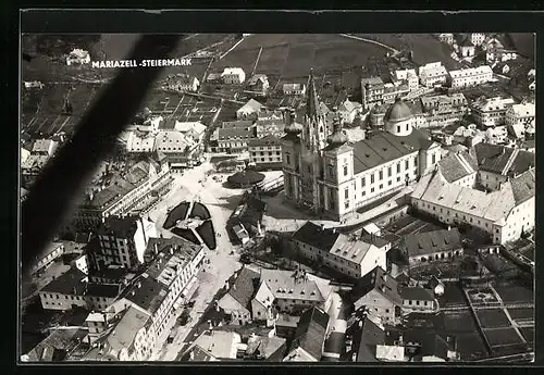 AK Mariazell, Panorama vom Flugzeug aus