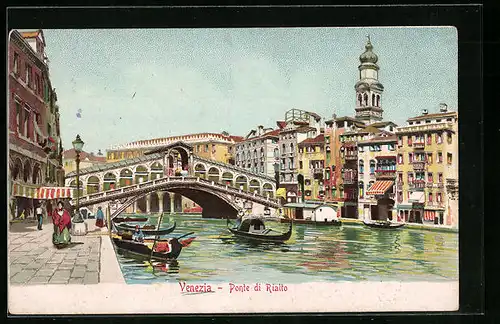Lithographie Venezia, Ponte di Rialto