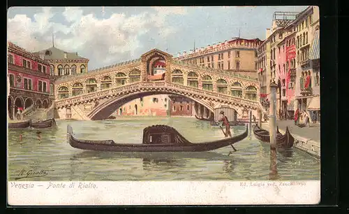 Lithographie Venezia, Ponte di Rialto