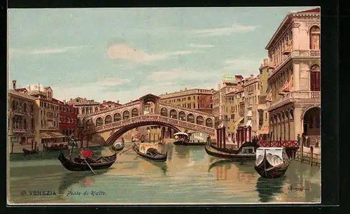 Lithographie Venezia, Ponte du Rialto