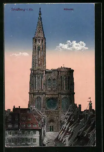 AK Strassburg, Blick zum Münster