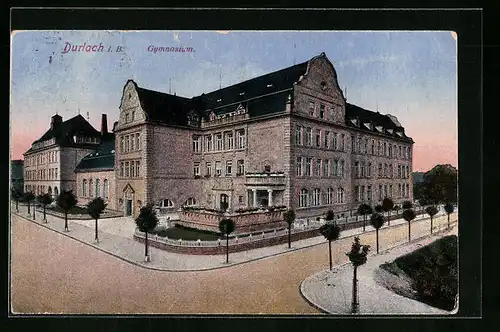 AK Durlach i. B., Blick zum Gymnasium