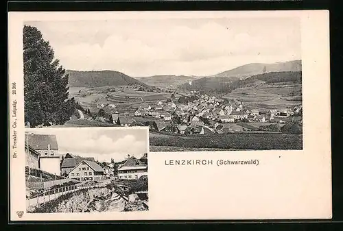 AK Lenzkirch / Schwarzwald, Panorama und Ortspartie