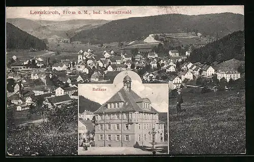 AK Lenzkirch / Schwarzwald, Panorama & Rathaus