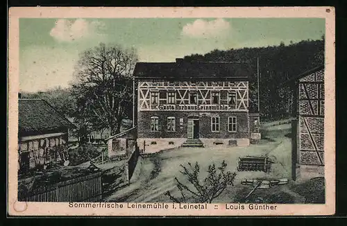 AK Leinemühle i. Leinetal, Blick zum Gatsh- & Kurhaus