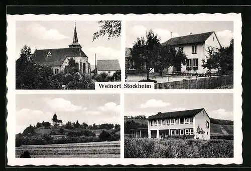 AK Stockheim, an der Kirche, Germischtwaren Karl Rothe