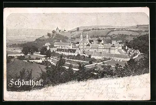 AK Schönthal, Blick auf die Stadt und das Kloster