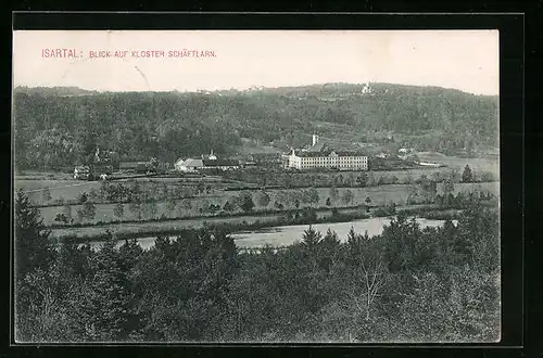 AK Schäftlarn / Isartal, Blick auf das Kloster Schäftlarn