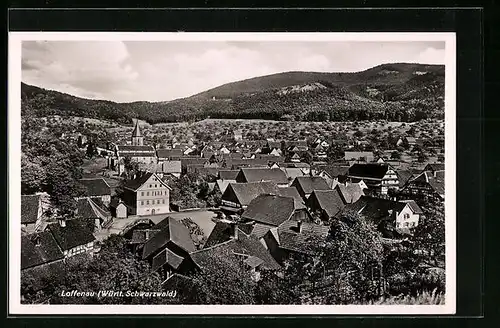 AK Loffenau im Schwarzwald, Blick über die gesamte Stadt, Gasthaus und Metzgerei z. Sonne
