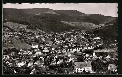 AK Weisenbach im Murgtal, Generalansicht der Stadt im Tal