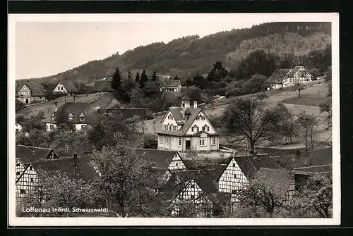 AK Loffenau im Schwarzwald, Blick auf die Wohnhäuser am Hang, Ferienheim des Jugendwerkes der Evangel. Gemeinschaft
