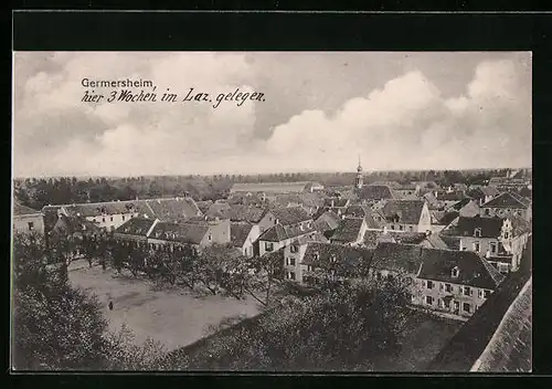 AK Germersheim, Generalansicht mit dem Hauptplatz im Vordergrund