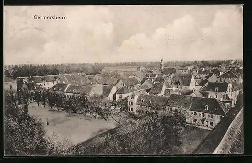 AK Germersheim, Blick über die Dächer der Ortschaft