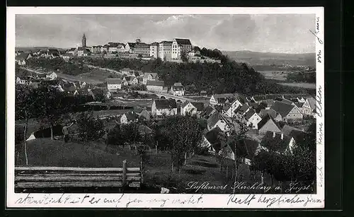 AK Kirchberg a. Jagst, Generalansicht mit dem Schloss