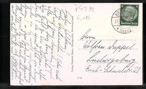 AK Kirchberg a. Jagst, Generalansicht mit dem Schloss