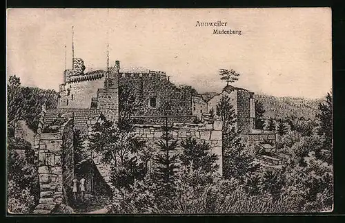 Künstler-AK Annweiler, an der Madenburg