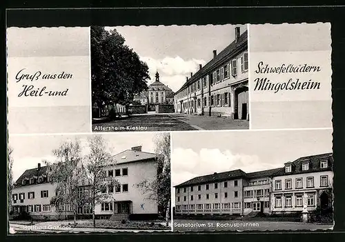 AK Mingolsheim, Altersheim Kieslau, Heilbad Gantner, Sanatorium St. Rochusbrunnen