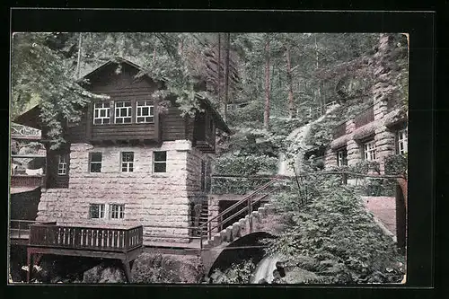 AK Rathen i. Sächs. Schweiz, Gasthaus am Amselfall