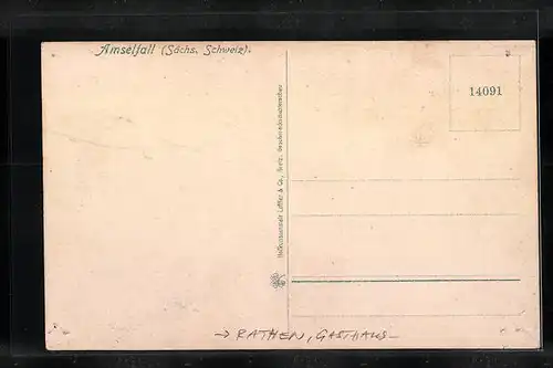 AK Rathen i. Sächs. Schweiz, Gasthaus am Amselfall