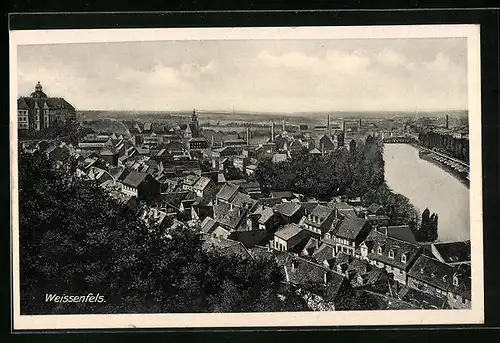 AK Weissenfels, Generalansicht der Stadt mit dem Schloss