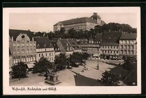 AK Weissenfels, Marktplatz mit Blick zum Schloss