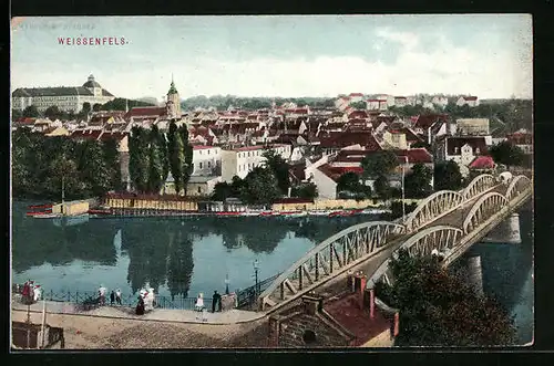 AK Weissenfels, Generalansicht der Stadt von der Brücke aus