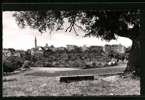 AK Kirchberg a. d. Jagst, Panorama der Stadt mit dem Schloss