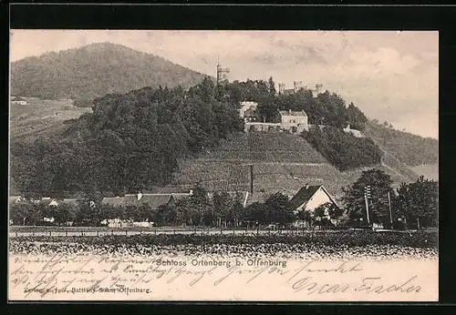 AK Offenburg, Blick auf das Schloss Ortenberg