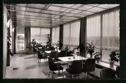 AK Geisselhardt, Cafe Pension Römergraben, im Gastraum