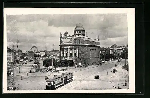 AK Wien, Strassenbahn vor dem Urania