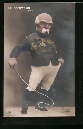 AK George Clemenceau, Karikatur des Offiziers, Le Dompteur, Frankreich