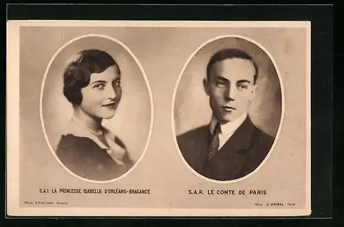 AK S. A. R. La Princesse Isabelle D`Orleans-Bragance, S. A. R. Le Comte de Paris, von Frankreich