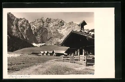 AK Hinterriss, an der Eng-Alm, Blick auf die Berge