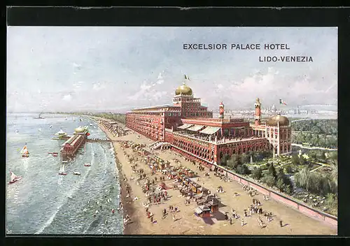 Künstler-AK Venezia, Excelsior Palace Hotel Lido