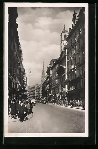 AK Wien, Kärntnerstrasse, Passanten auf der Strasse